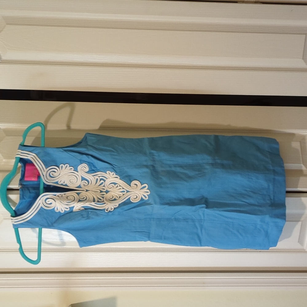 Lilly Pulitzer Gabby Stretch Shift Bondi Blue Size 00 NWT tags have popped off